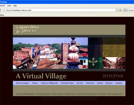 Homepage of A Virtual Village